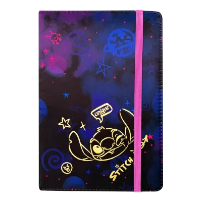 Zápisník linkovaný s gumičkou - Stitch Gold 1