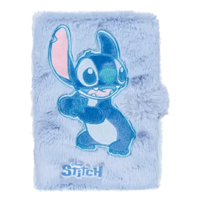 Zápisník linkovaný uzatvárateľný - Stitch Fluffy svetlomodrý