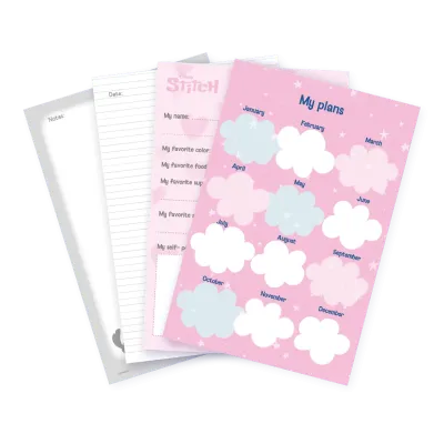 Zápisník linkovaný uzatvárateľný - Stitch Fluffy svetlomodrý