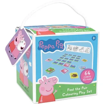 Pexeso na cesty s maľovankami Prasiatko Peppa