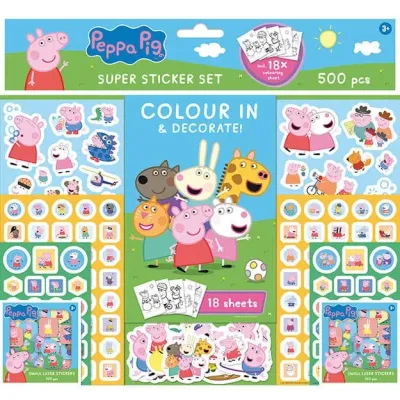 Samolepkový set 500 ks Prasiatko Peppa