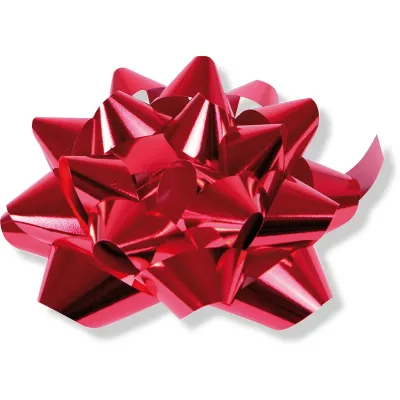 Mašľa samolepiaca metal 20cm červená