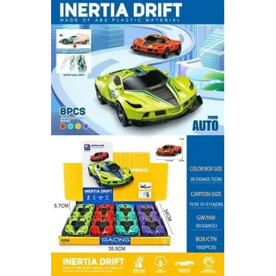 Auto na zotrvačník driftovacie 15cm - žltá