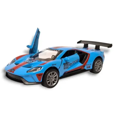 Auto závodné kov 12cm - modrá