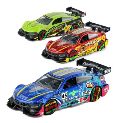 Auto závodné kovové 11cm - modrá