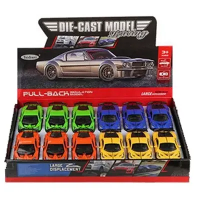 Auto závodné na spätné natiahnutie 12cm - žltá