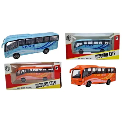 Autobus kovový 3farby - modrá