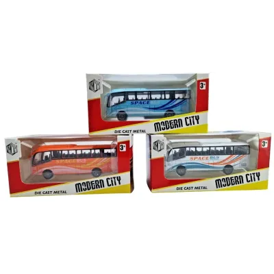 Autobus kovový 3farby - modrá