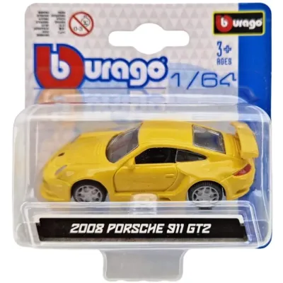Bburago auto 1:64 mix - žltá - Porsche