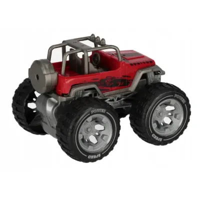 Jeep auto s veľkými kolesami na zotrvačník 13cm - modrá