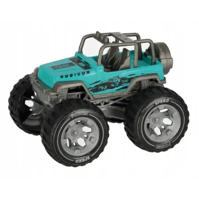 Jeep auto s veľkými kolesami na zotrvačník 13cm - modrá