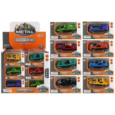 Kovový osobný automobil 7cm - žltá