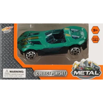 Kovový osobný automobil 7cm - žltá