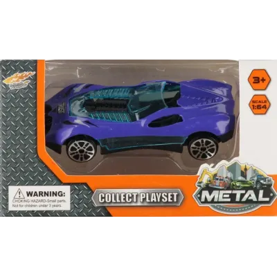 Kovový osobný automobil 7cm - žltá