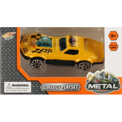 Kovový osobný automobil 7cm - žltá