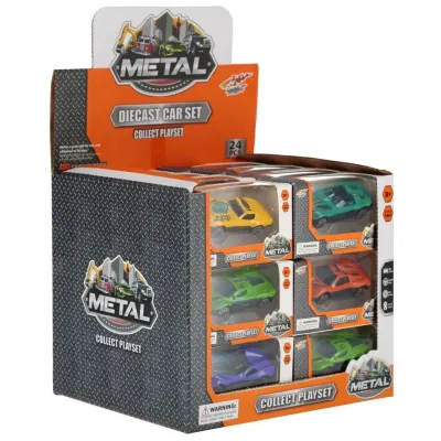 Kovový osobný automobil 7cm - žltá