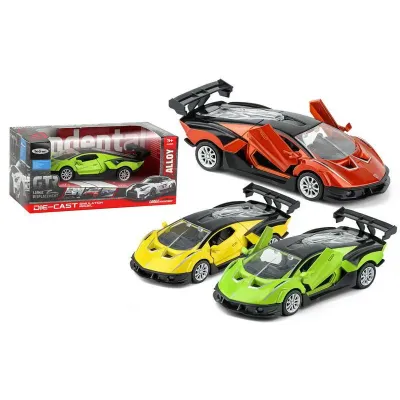 Pretekárske auto na spätné natiahnutie 12cm - žltá