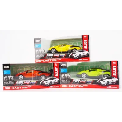 Pretekárske auto na spätné natiahnutie 12cm - žltá