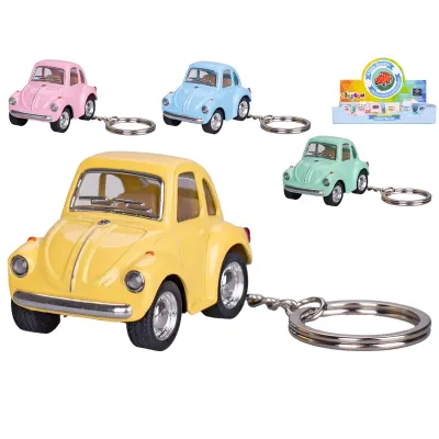 Prívesok na kľúče auto volkswagen Beetle 5cm - žltá
