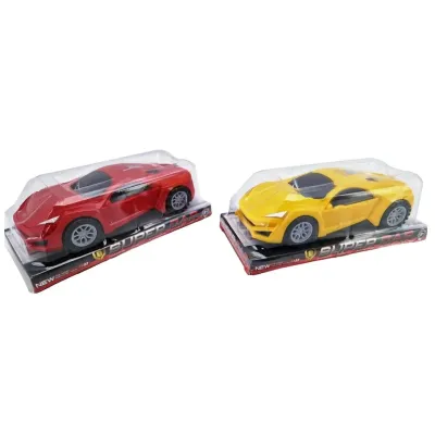 Športové auto na zotrvačník 17cm - žltá