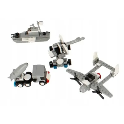 Stavebnica alleBlox MilitaryForce 62-67ks/4druhy - auto s delom