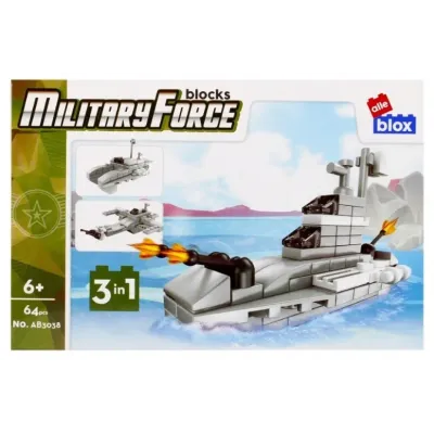 Stavebnica alleBlox MilitaryForce 62-67ks/4druhy - auto s delom