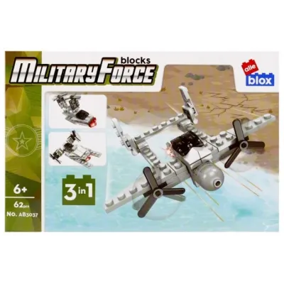 Stavebnica alleBlox MilitaryForce 62-67ks/4druhy - auto s delom