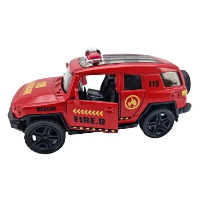 Terénne auto kovové 11cm  - hasičské auto