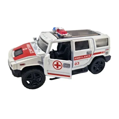 Terénne auto kovové 11cm  - hasičské auto