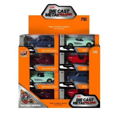 Veterán auto kovový model 10,5cm - modrá