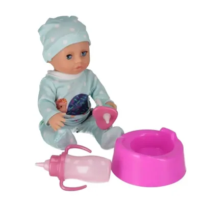 Bábätko s príslušenstvom modré 17cm