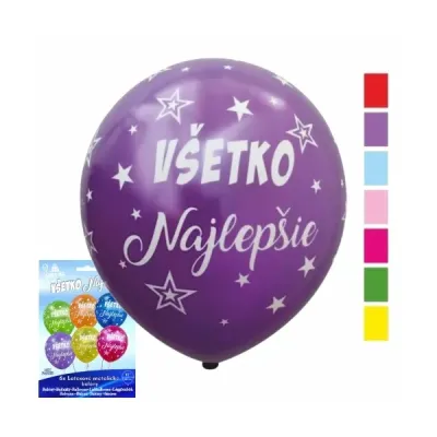 Balóny s potlačou Všetko najlepšie 6ks