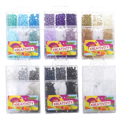 Korálky na navliekanie sada - čierna