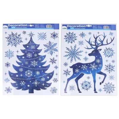 Vianočná nálepka na okno 29x41cm - stromčeky