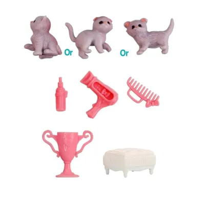 Bábika s ohybnými končatinami a mačičkou 12,5cm