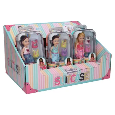 Bábika v kufri 20cm - blondína