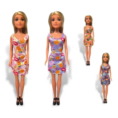 Bábika v letných šatách 29cm - modrá