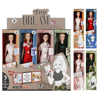 Bábika v rovnošate 29cm - kuchárka