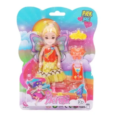 Bábika víla 14 cm - žltá