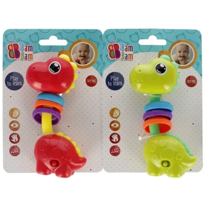 BamBam Hrkálka Dino so zvukom a svetlom - červená