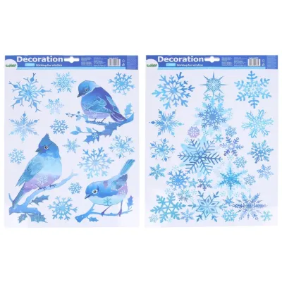 Vianočná nálepka na okno 29x41cm - hviezdy