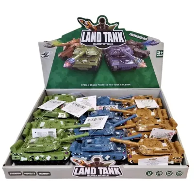 Bojový tank na zotrvačník 15cm - zelená