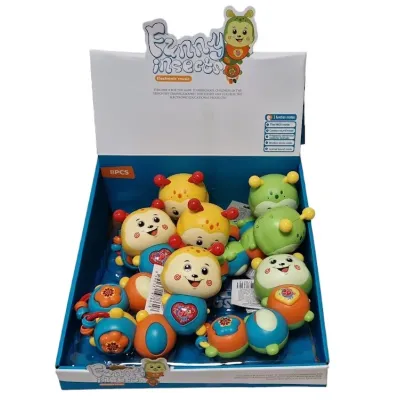 Húsenica hrkálka s efektmi 15cm - žltá