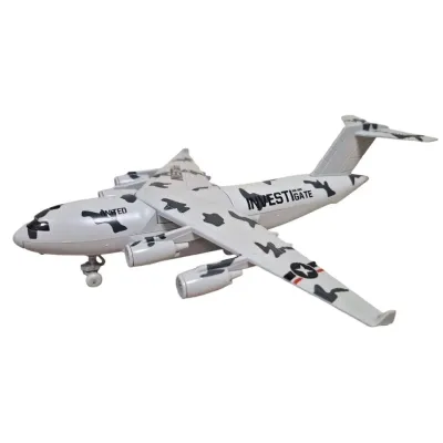 Kovové lietadlo na spätné natiahnutie s efektmi 22cm - zelená