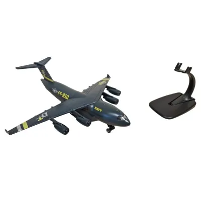 Kovové lietadlo na spätné natiahnutie s efektmi 22cm - zelená