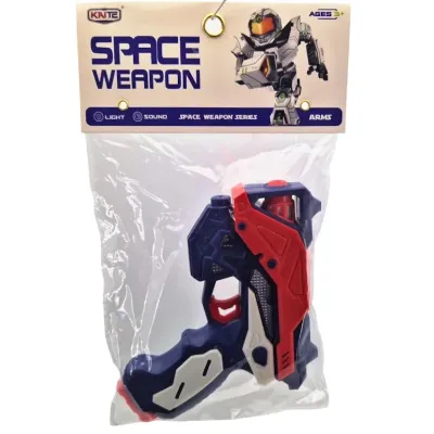 Pištoľ vesmírna s efektmi 16x14,5cm - červená