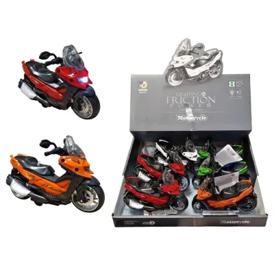 Skúter na zotrvačník s efektmi 14cm - červená