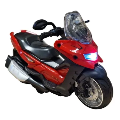 Skúter na zotrvačník s efektmi 14cm - červená