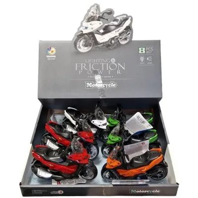 Skúter na zotrvačník s efektmi 14cm - červená