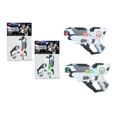 Vesmírna pištoľ s efektmi 23cm - červená